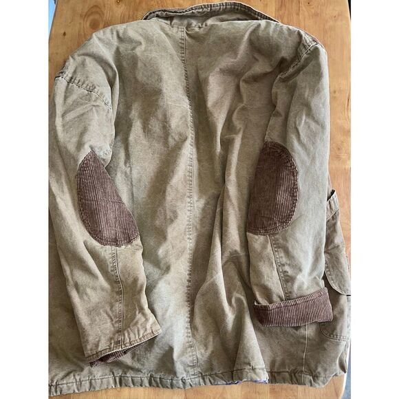 Vintage Spencer Douglas barn chore coat tan canvas with flannel lining size Smal - Picture 10 of 10